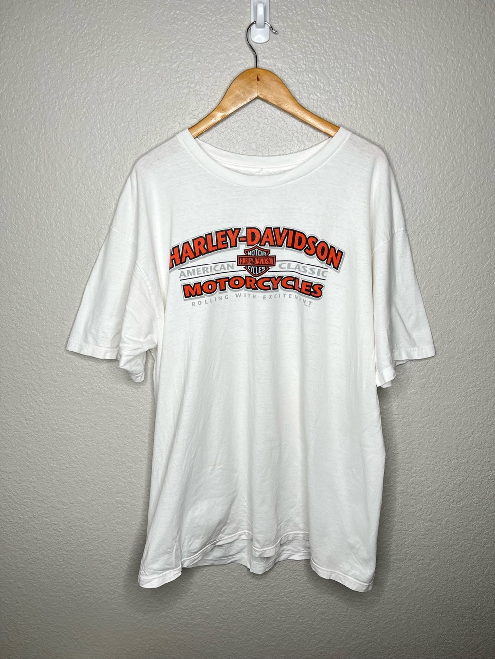 Harley-Davidson Mason City Iowa Graphic T-Shirt White Distressed Logo‎ 2006 XXL